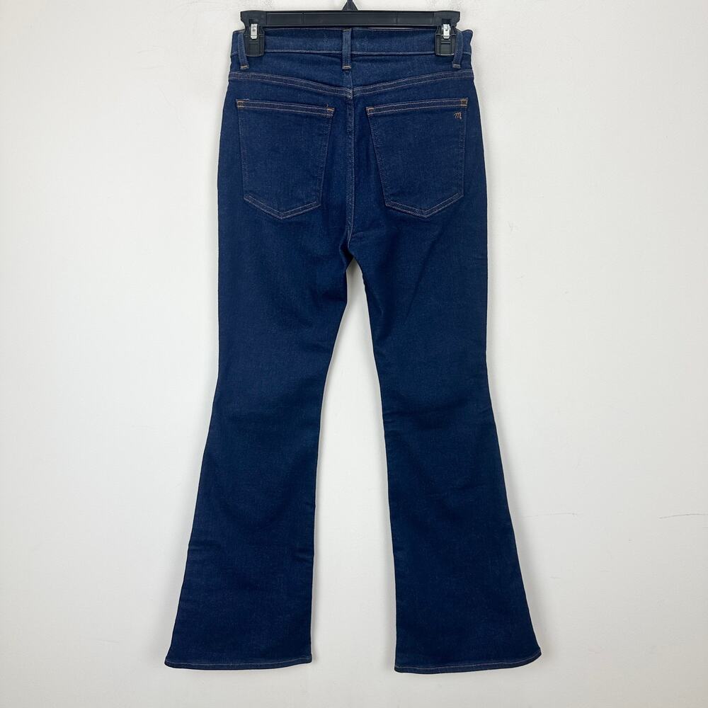 Madewell The Petite Stretch Flare Jean Rinse Wash Dark Blue High Rise US 25P NWT - Picture 9 of 12